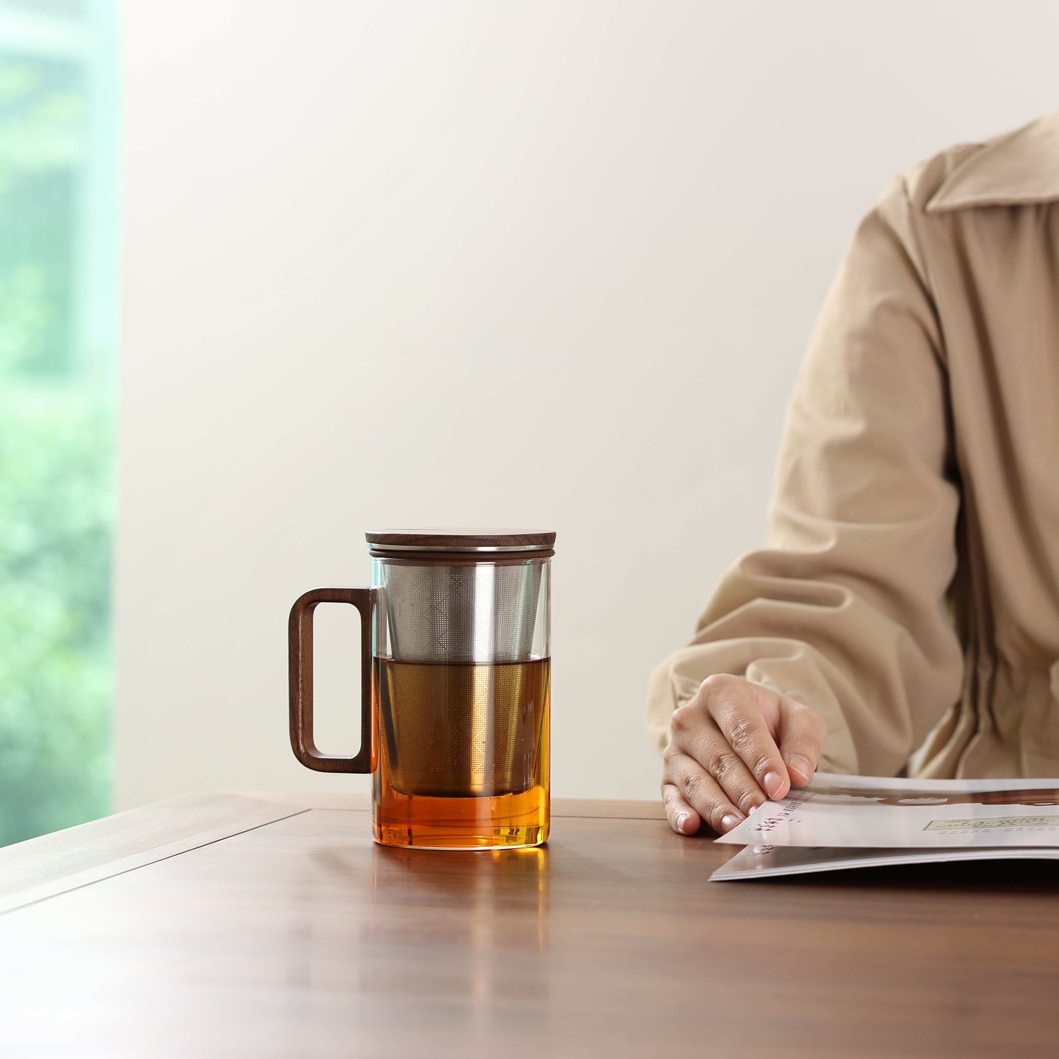 Tea cup Octagon Chestnut (500 ml)